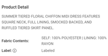 Load image into Gallery viewer, Chiffon Floral Dress