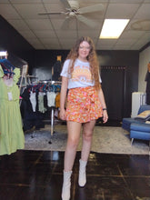 Load image into Gallery viewer, Orange Floral Skort