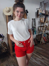Load image into Gallery viewer, Color High Waisted Denim Shorts