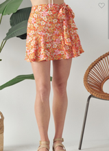 Load image into Gallery viewer, Orange Floral Skort