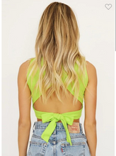 Load image into Gallery viewer, Neon Open Back Crop Top