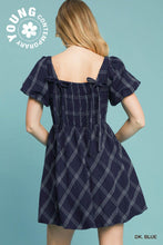 Load image into Gallery viewer, Puff Sleeve Plaid Mini
