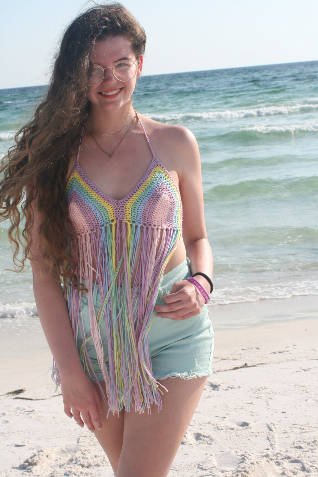Boho Crochet Rainbow Halter