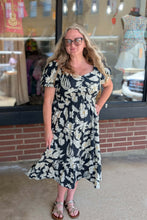 Load image into Gallery viewer, Black Floral Sweet Heart Dress

