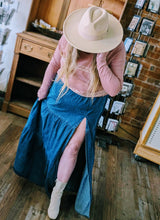 Load image into Gallery viewer, Denim Front Slit Skirt
