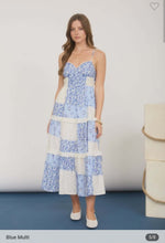 Load image into Gallery viewer, Spaghetti Strap Patchwork Dress
