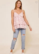 Load image into Gallery viewer, Floral Ruffle Tank (2 color options)
