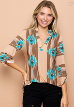 Load image into Gallery viewer, Aztec Notch Collar Top
