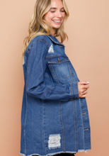 Load image into Gallery viewer, Distressed Denim Jacket
