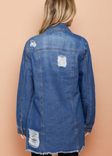 Load image into Gallery viewer, Distressed Denim Jacket
