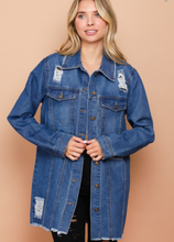 Load image into Gallery viewer, Distressed Denim Jacket
