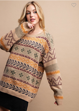 Load image into Gallery viewer, Taupe Print Sweater
