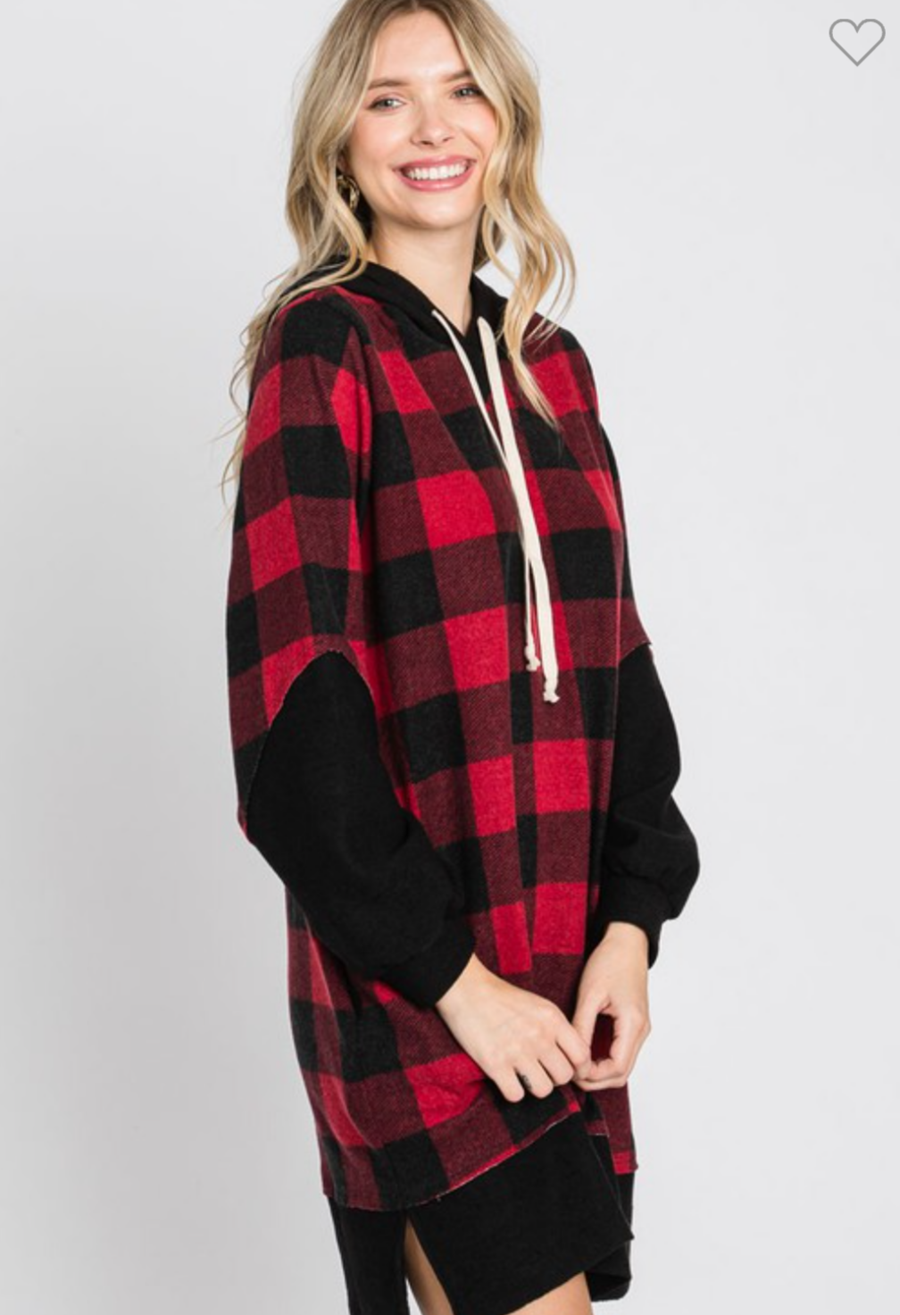 Buffalo Plaid Hoodie Dress