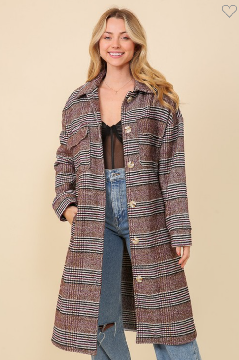 Long Plaid Jacket