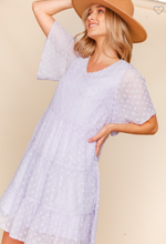 Load image into Gallery viewer, Flutter Sleeve Swiss Dot Dress
