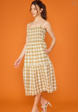 Load image into Gallery viewer, Smocked Top Checkered Dress
