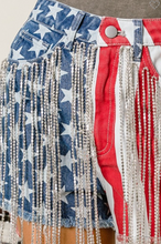 Load image into Gallery viewer, Rhinestone Flag Short
