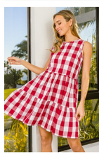 Load image into Gallery viewer, Red Gingham Dress
