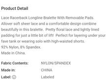 Load image into Gallery viewer, Black Lace Bralete
