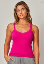 Load image into Gallery viewer, Lace Trim Tank (4 color options)
