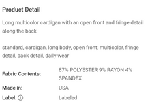 Load image into Gallery viewer, Fringe Cardigan
