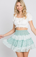 Load image into Gallery viewer, Color Block Floral Skirt
