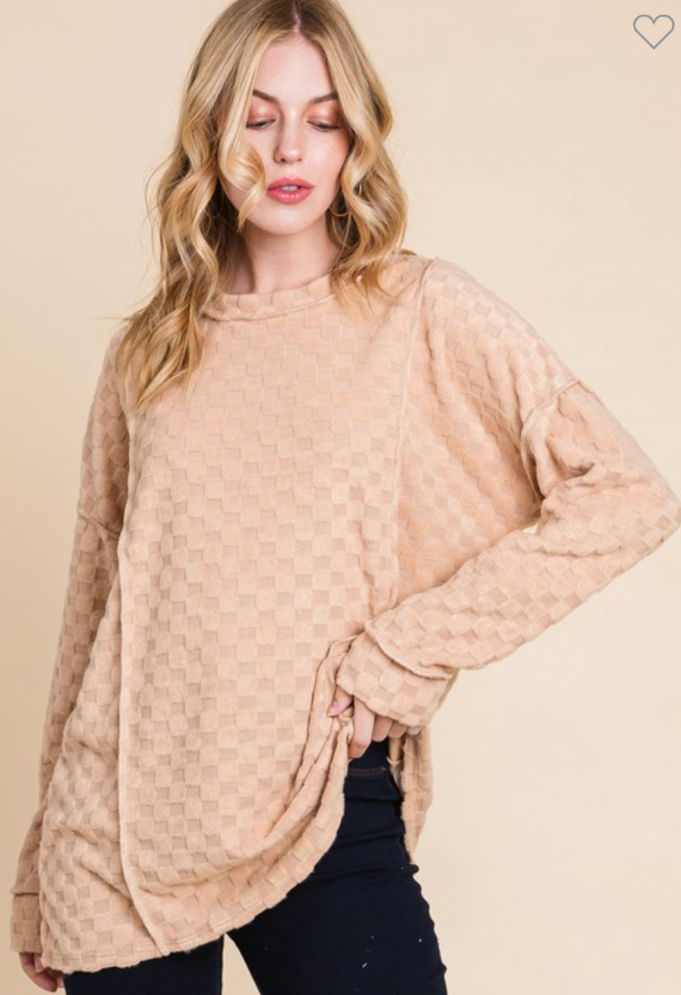 Taupe Checkered Long Sleeve