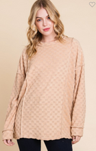 Load image into Gallery viewer, Taupe Checkered Long Sleeve
