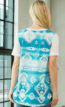Load image into Gallery viewer, Turquoise Aztec Detail Top
