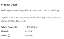 Load image into Gallery viewer, Plaid Pant
