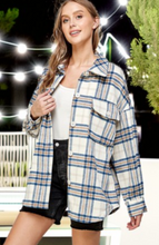 Load image into Gallery viewer, Blue and Beige Flannel Coat
