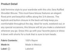 Load image into Gallery viewer, Ruffled Detail Blouse
