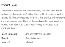 Load image into Gallery viewer, Teddy Shacket
