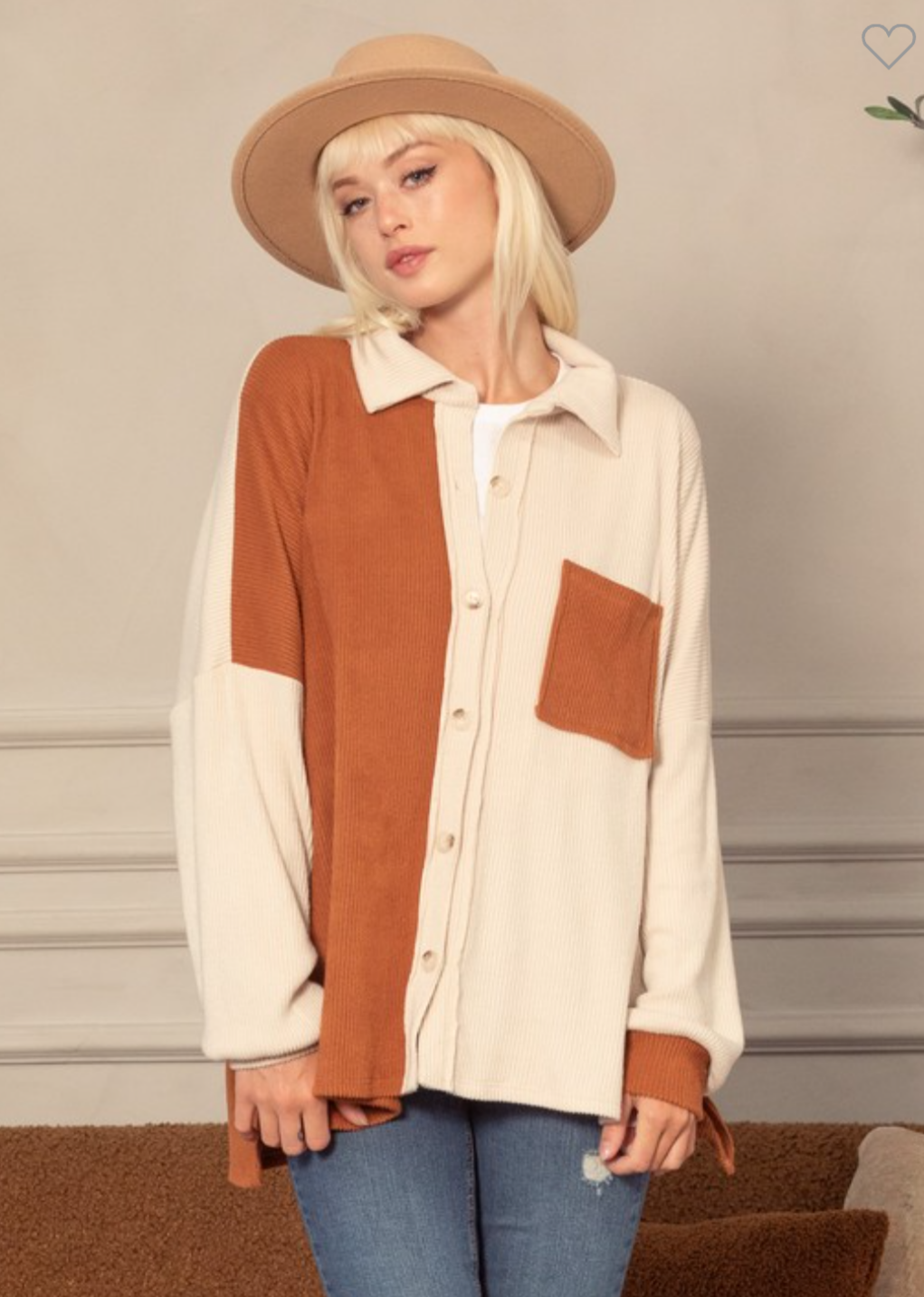 Color Block Shacket