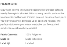 Load image into Gallery viewer, Fleece Button Down
