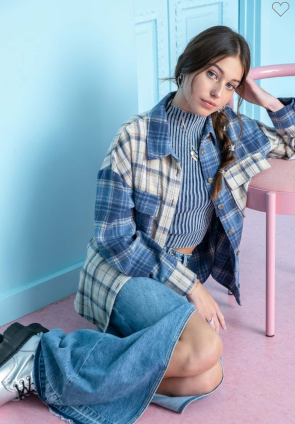 Blue Plaid Button Up