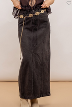 Load image into Gallery viewer, Black Denim Maxi Skirt
