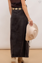 Load image into Gallery viewer, Black Denim Maxi Skirt
