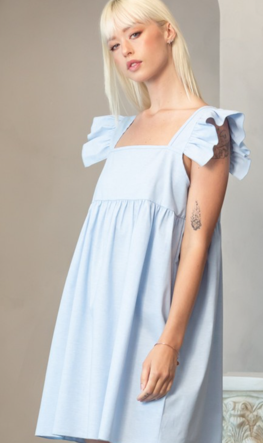 Ruffle Sleeve Dress