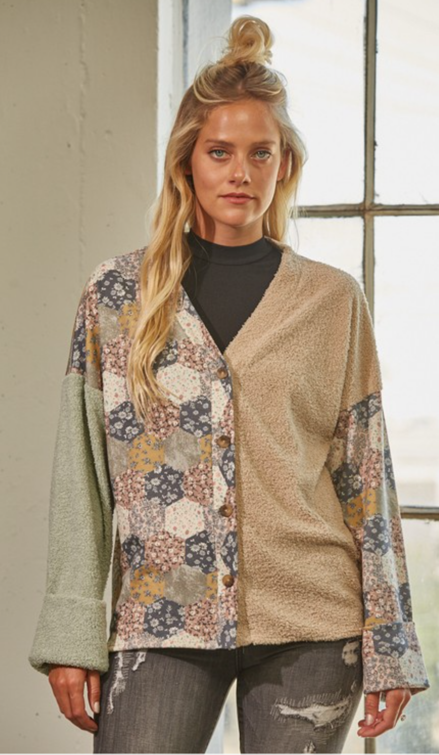 Floral Patchwork Cardigan