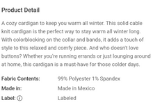 Load image into Gallery viewer, Cozy Cardi
