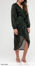 Load image into Gallery viewer, Dark Green Sequin Dress
