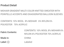 Load image into Gallery viewer, Balloon Sleeve Sweater
