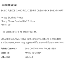 Load image into Gallery viewer, Camo Sweatshirt
