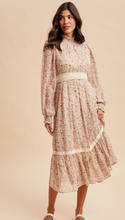 Load image into Gallery viewer, Cream and Floral Midi Dress

