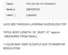 Load image into Gallery viewer, Lace Tank
