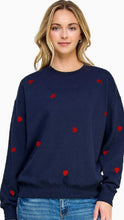 Load image into Gallery viewer, Embroidered Hearts Sweatshirt (3 color options)

