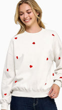Load image into Gallery viewer, Embroidered Hearts Sweatshirt (3 color options)
