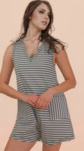 Load image into Gallery viewer, Stripe Olive Romper
