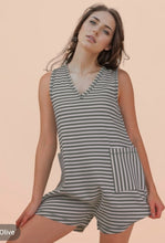Load image into Gallery viewer, Stripe Olive Romper
